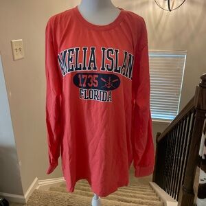 Amelia Island Florida Coral Long Sleeve Tee